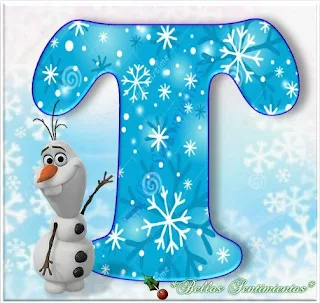 Lindo Alfabeto de Olaf. Olaf Cute Free Printable Alphabet.