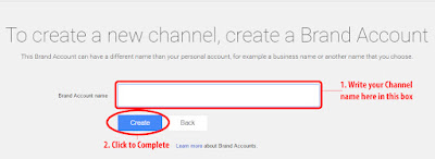 YouTube Create New Channel & Brand Account Page - Screenshot YouTube Create New Channel & Brand Account Page - Screenshot