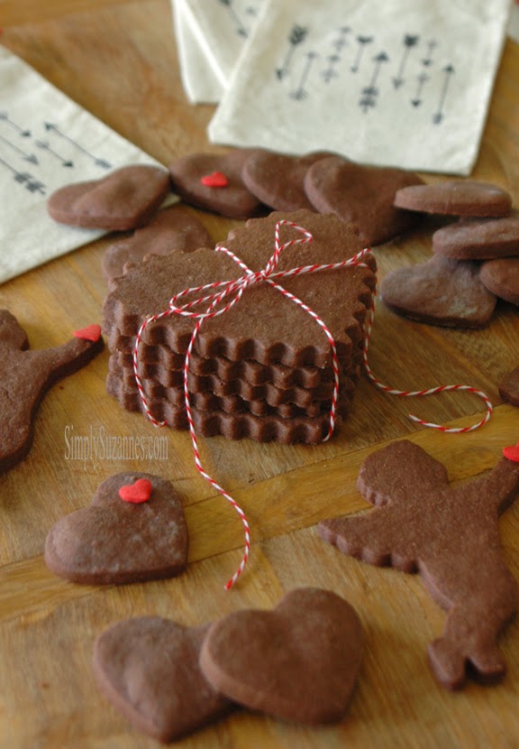 Valentines Chocolate Shortbread Cookies