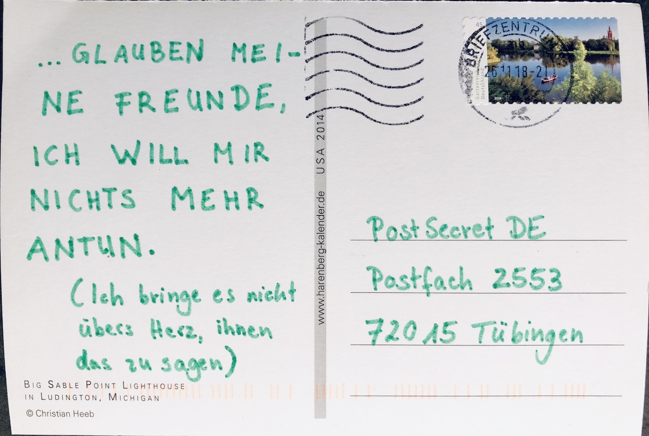 PostSecret auf Deutsch Sonntagsgeheimnisse