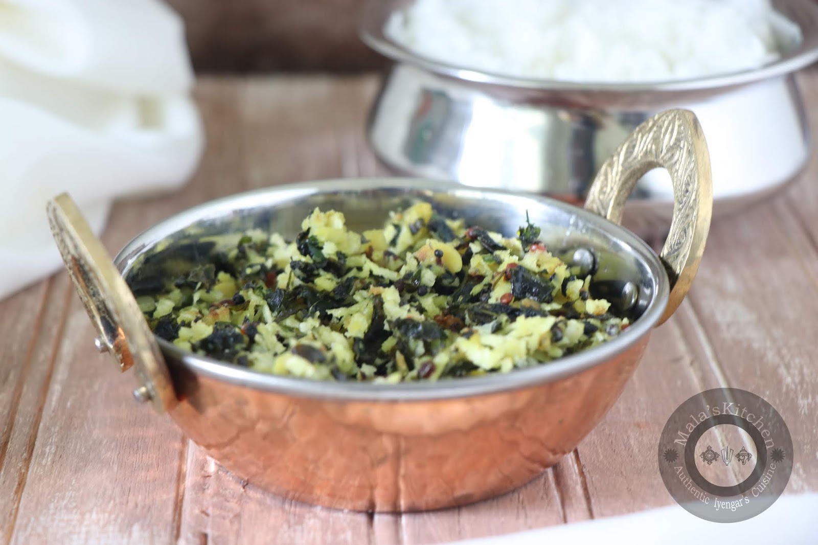 Nuggesoppina Palya Drumstick Leaves Curry MalasKitchen