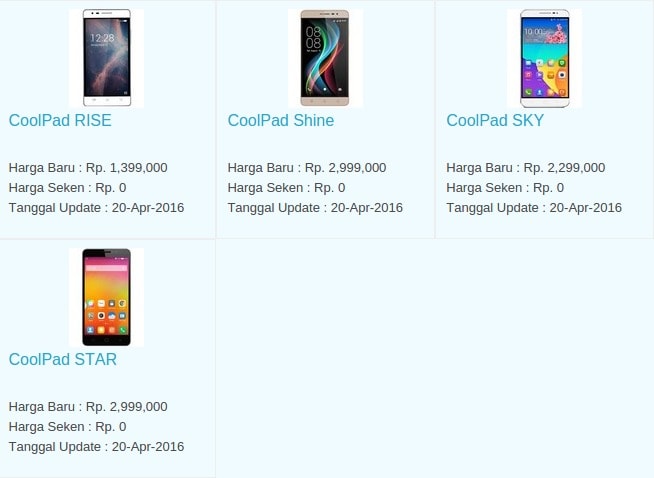 Daftar Harga Hp Terbaru Coolpad Mei 2016 Daftar Harga Hp Terbaru Coolpad Mei 2016
