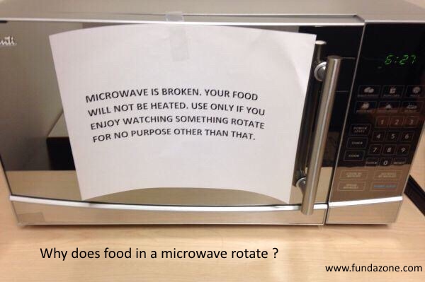 Ideaz : Why does food in a microwave oven rotate