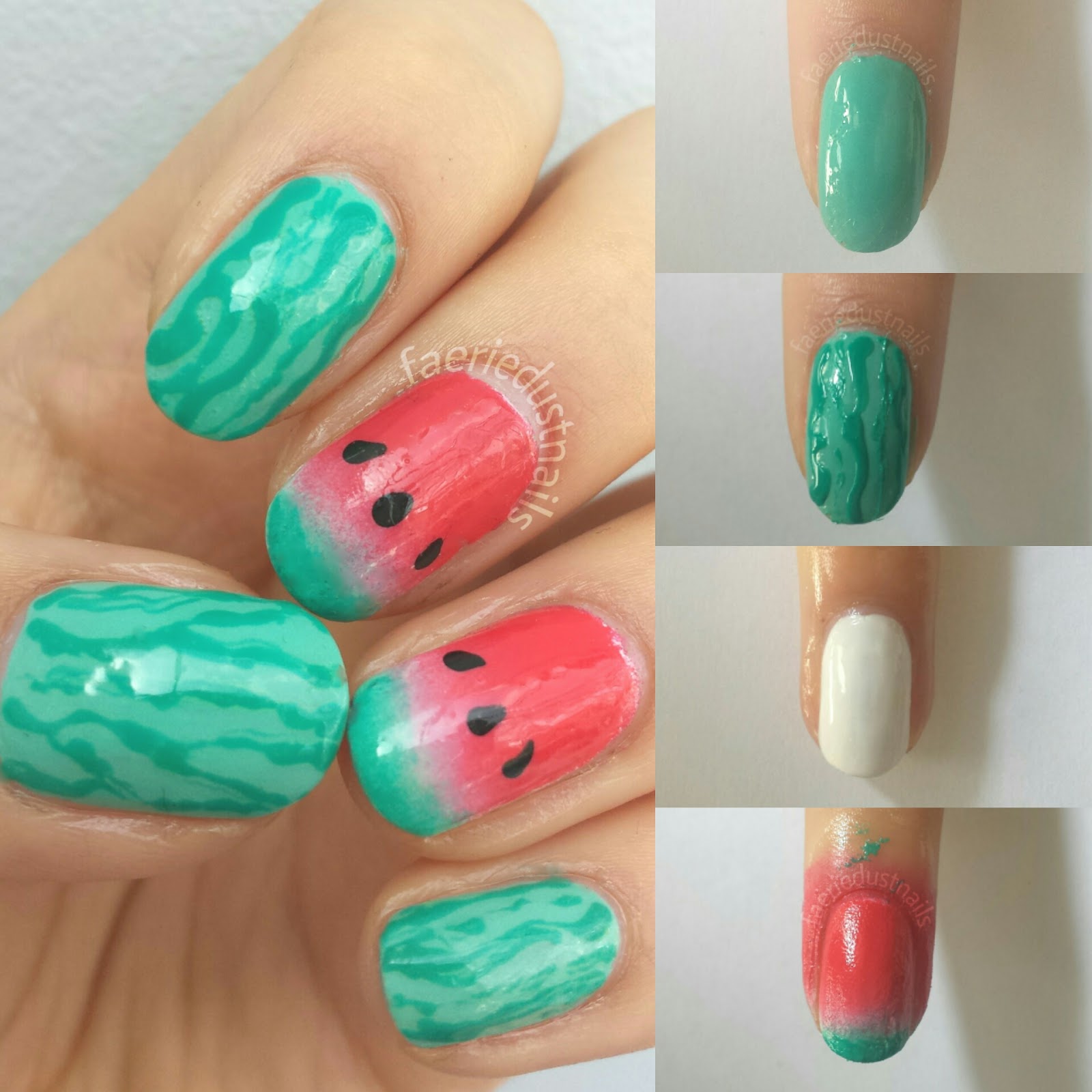 FaerieDust Nails: Watermelon Gradient Nails