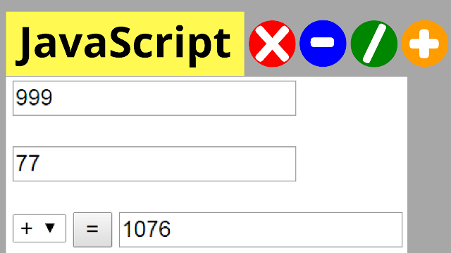 JavaScript Calculate 2 Numbers - Addition Subtraction Multiplication ...