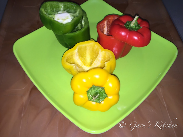 baked stuffed capsicum recipe | bharwan shimla mirch recipe | baked stuffed bell peppers recipe