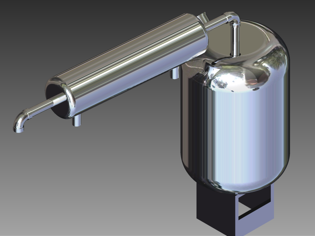 3D Design Of A Distiller With Reflux Condenser Elamr Studios