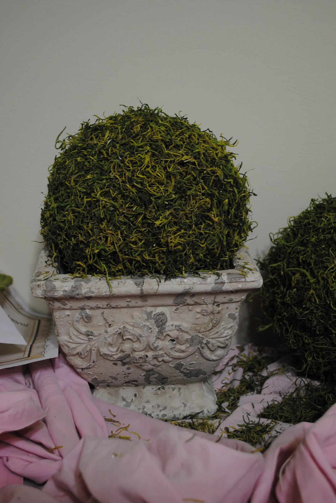 Spend Thrift Bride Moss Ball Arrangements