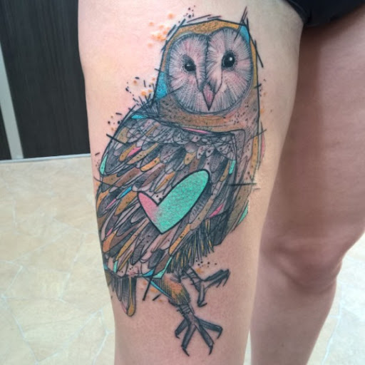 Pastel da tatuagem de coruja
