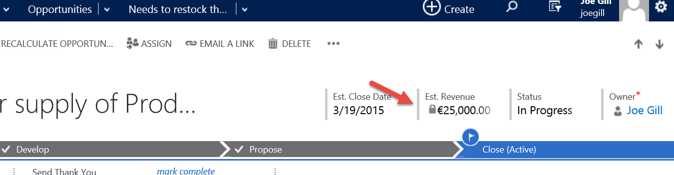 Dynamics CRM Opportunity