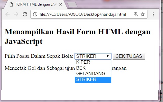 Cara Menampilkan Form HTML dengan Javascript - Petunjuk Onlene