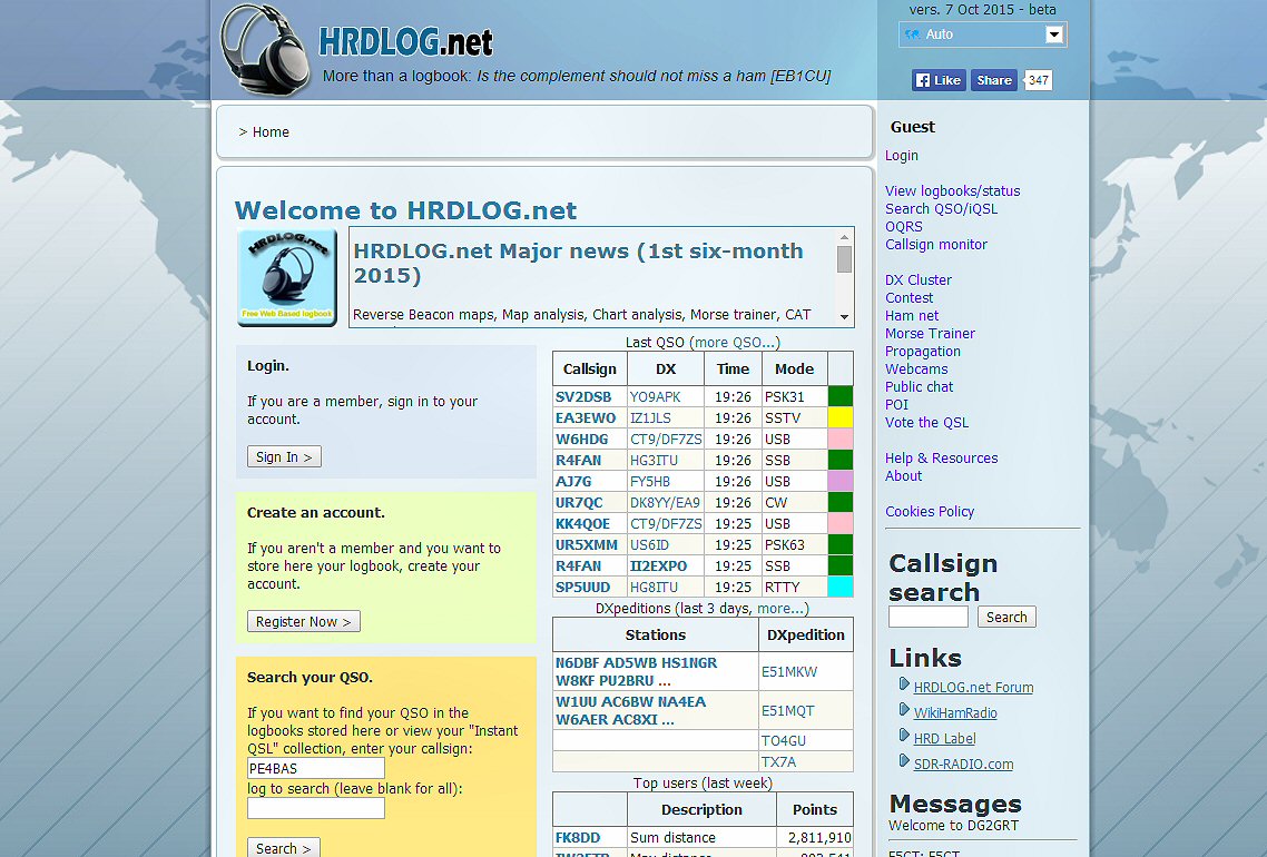 PE4BAS Amateur Radio Weblog Online loggers image