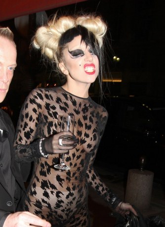 Lady-Gaga-in-See-Through-Catsuit-at-the-