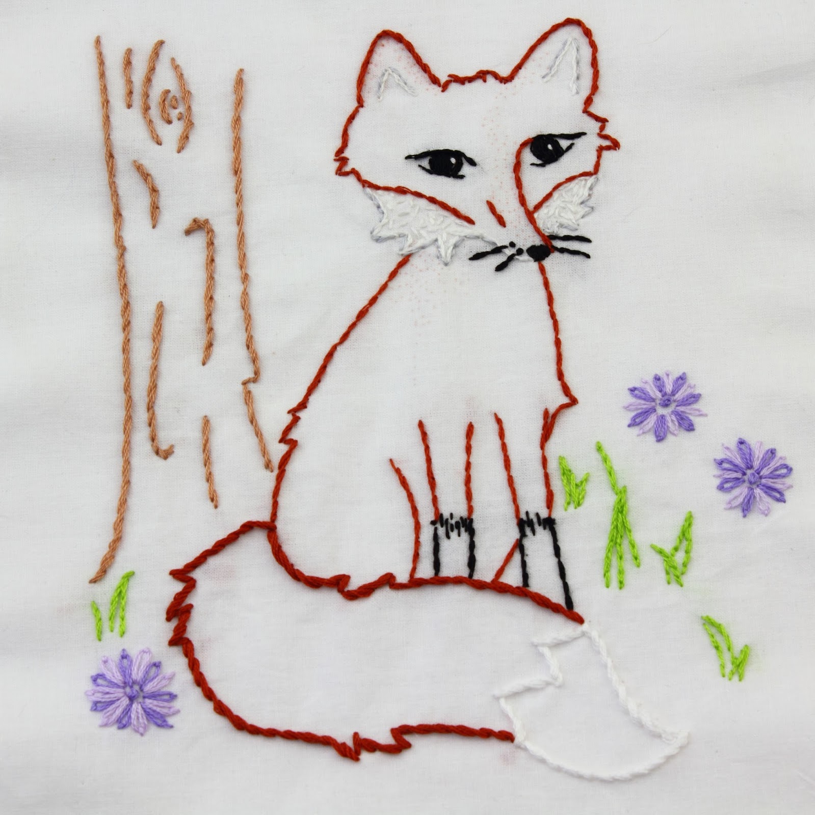 Big b fox embroidery pattern