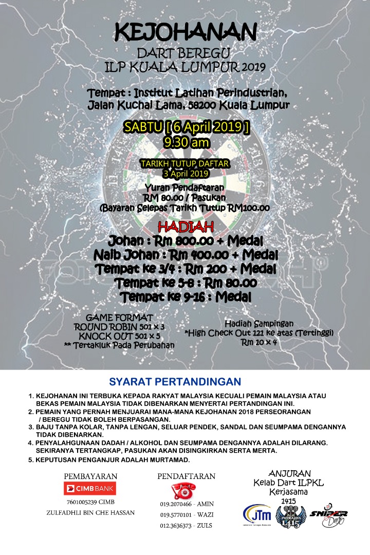All About Darts KEJOHANAN DART BEREGU ILP KUALA LUMPUR 2019