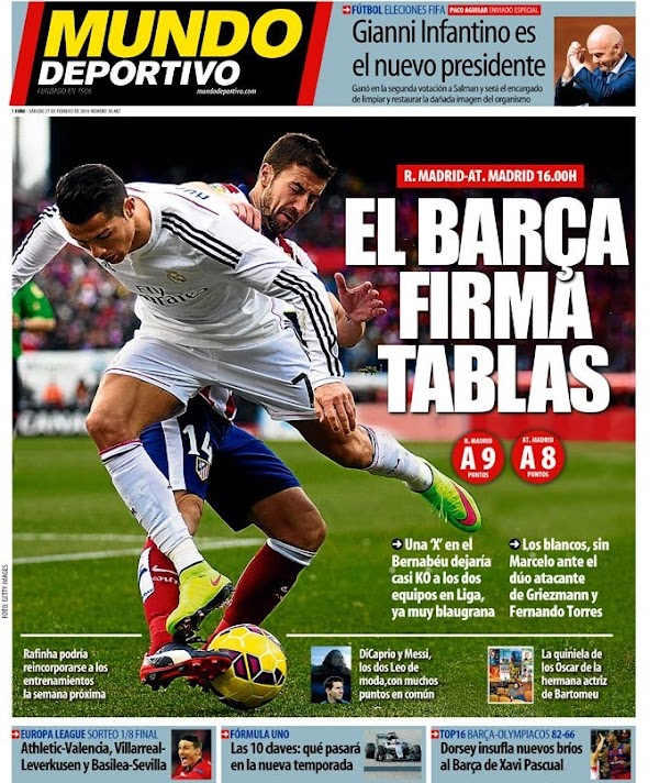 FC Barcelona, Mundo Deportivo: "El Barça firma tablas"