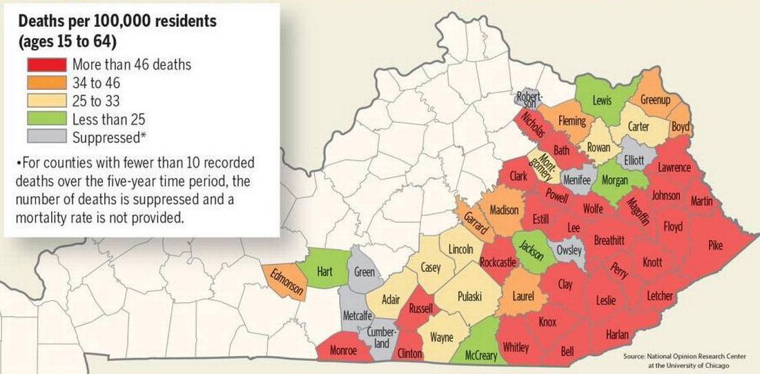 KENTUCKY HEALTH NEWS Interactive map shows county data on Appalachian