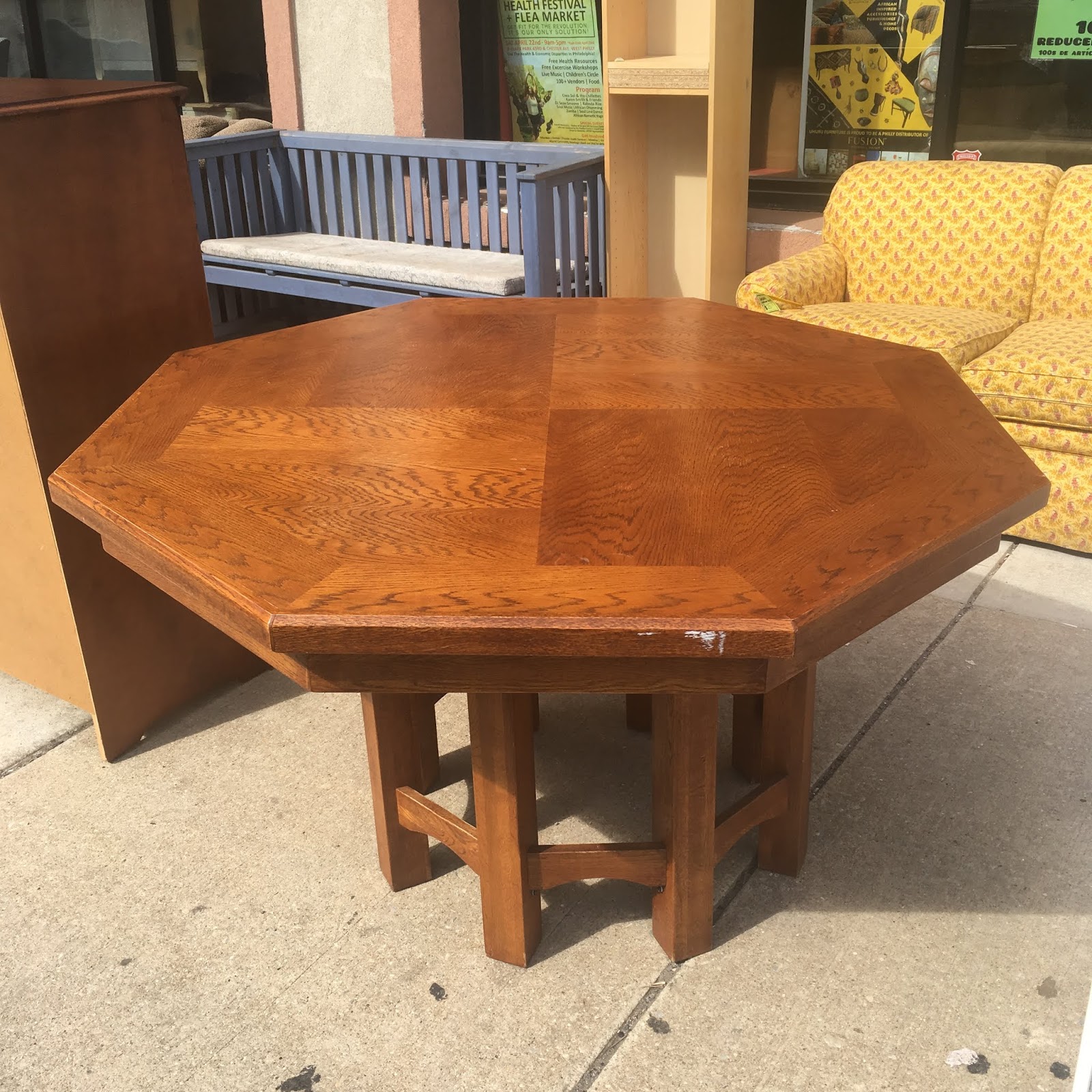 Uhuru Furniture & Collectibles Octagonal Hardwood Dining Table with