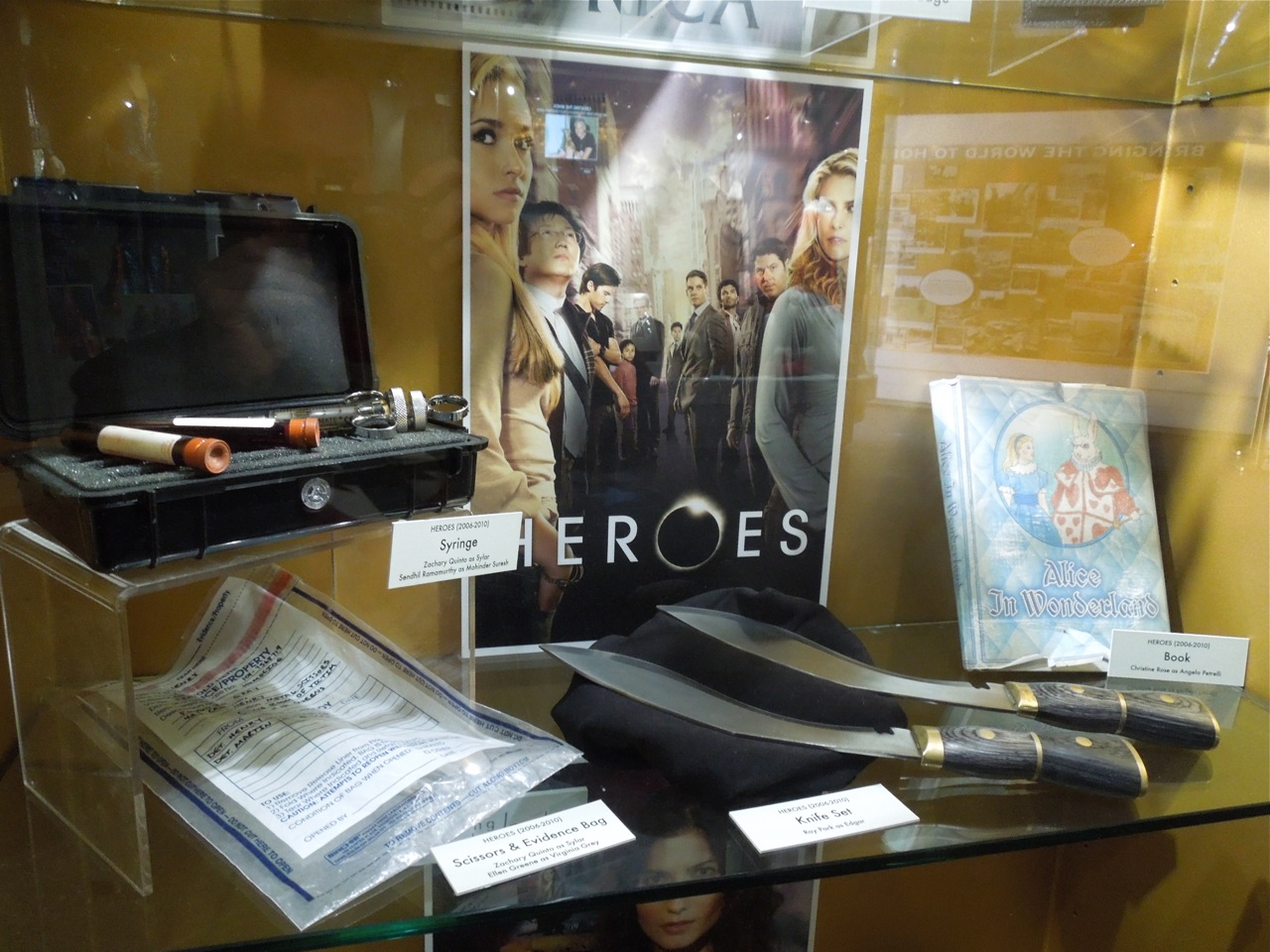 Hollywood Movie Costumes and Props Actual props from Heroes on display... Original film
