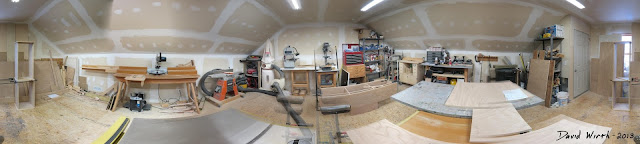wood shop panorama, 360 view of shop, saw, garage