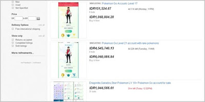 Akun Pokemon Go Level Tinggi Sudah Ramai Dijual Lewat Internet, Harganya Berapa Ya