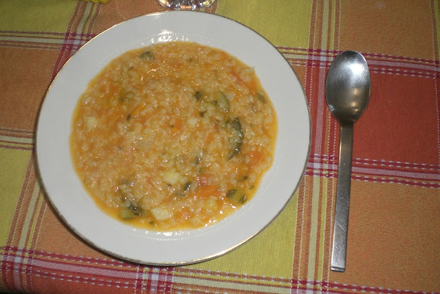 la minestra con la vellutata di verdure