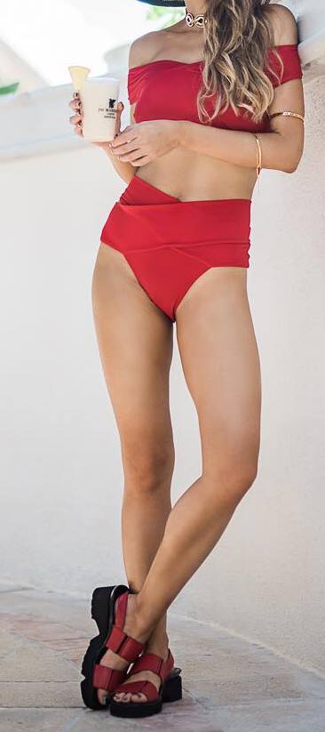 summer outfit: red swimwear