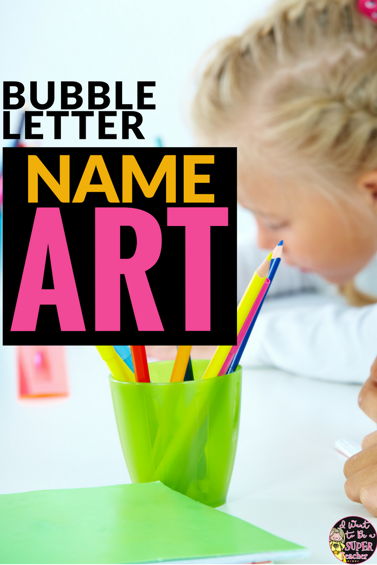 Looking for a simple back to school art project and year long bulletin board solution? Try this bubble letter name art idea! Super easy to prep and makes for darling year long bulletin boards for 2nd and 3rd grade classrooms. Love the mentor texts too!