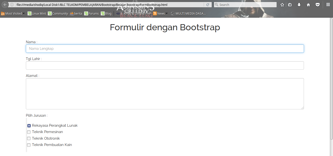 membuat form dengan bootstrap semi script bootstrap 4 center form