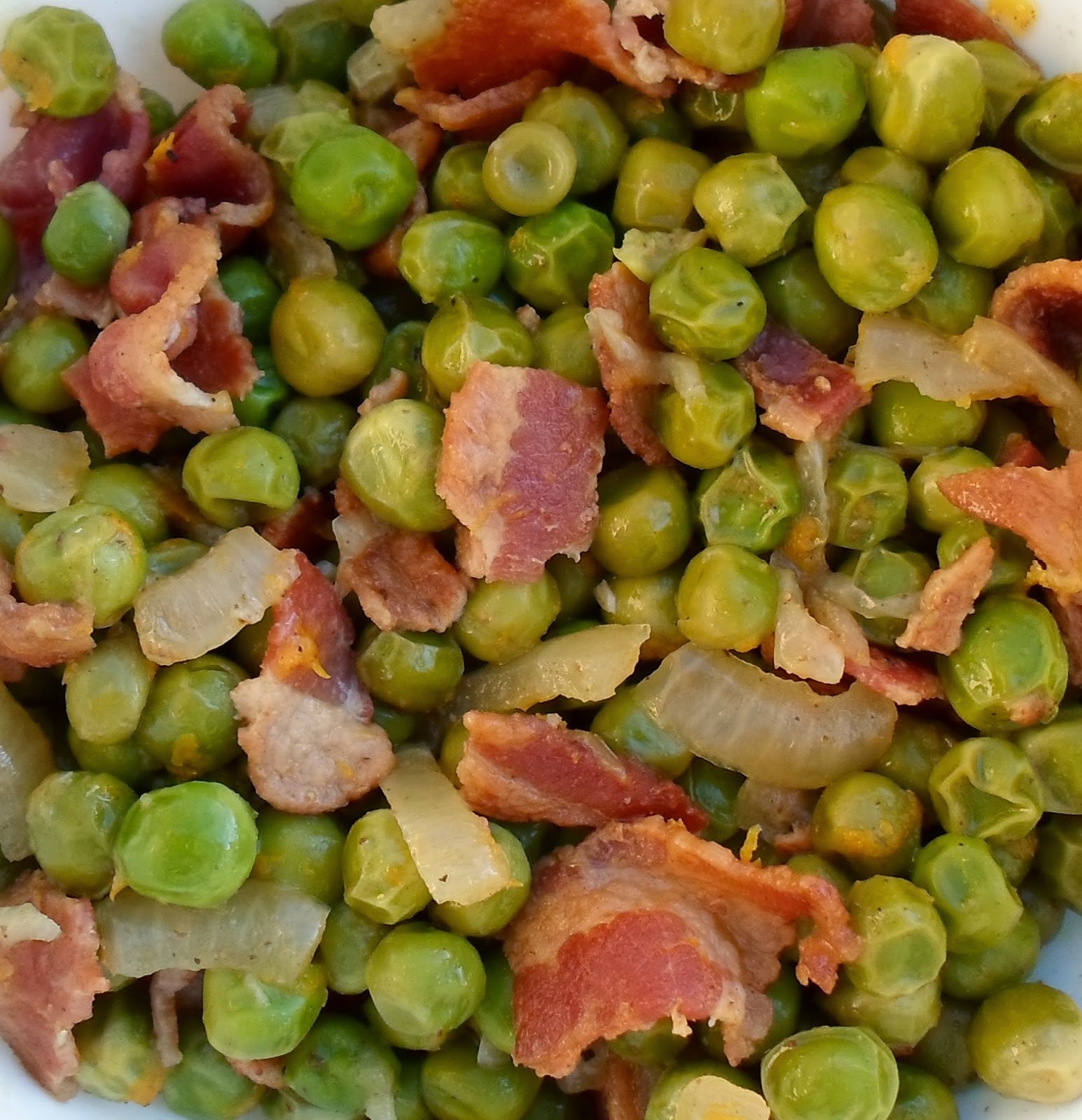 Happier Than A Pig In Mud Peas and Pancetta (or Bacon)