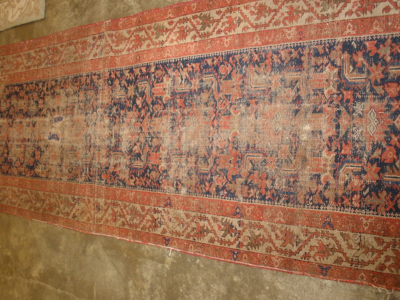 Antique Persian Rug Restoration in progress