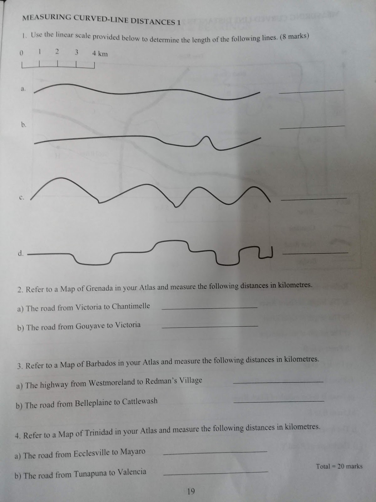 Measuring Distances Worksheets