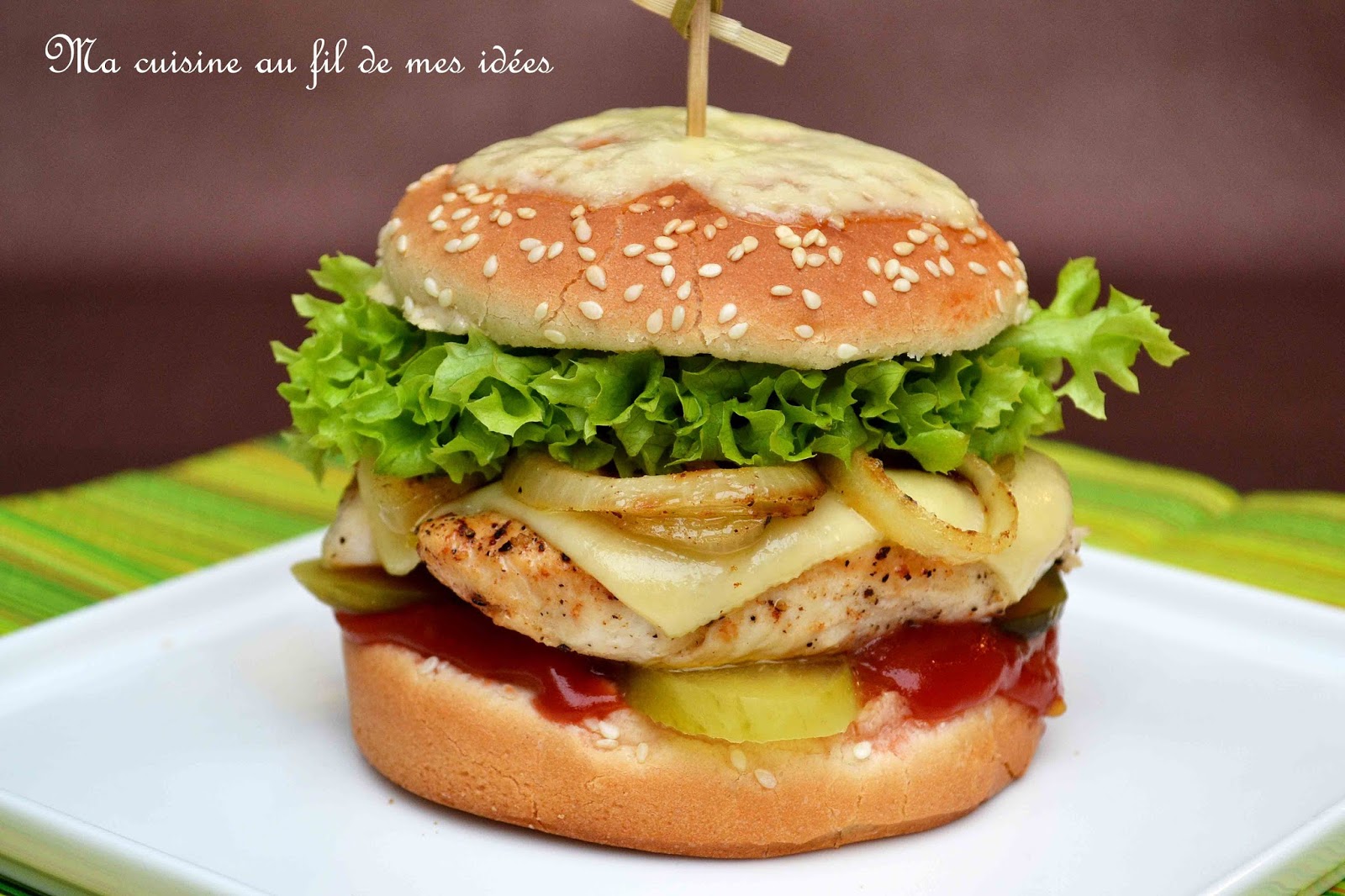 Ma cuisine au fil de mes idées&hellip; Burger au poulet et fromage Leerdammer
