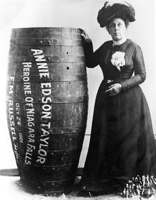 Annie Taylor, on her birthday, October 24, 1901, became the first person to survive a trip over Niagara Falls in a barrel. What SHOULD take home message be? The best Christian vs Atheist debate ever! marchmatron.com Annie Taylor, on her birthday, October 24, 1901, became the first person to survive a trip over Niagara Falls in a barrel. What SHOULD take home message be? The best Christian vs Atheist debate ever! marchmatron.com