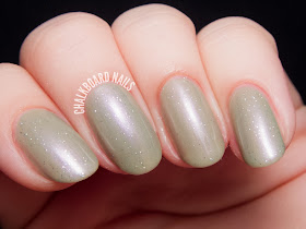 CND VINYLUX Dazzling Dance over Svelte Suede via @chalkboardnails