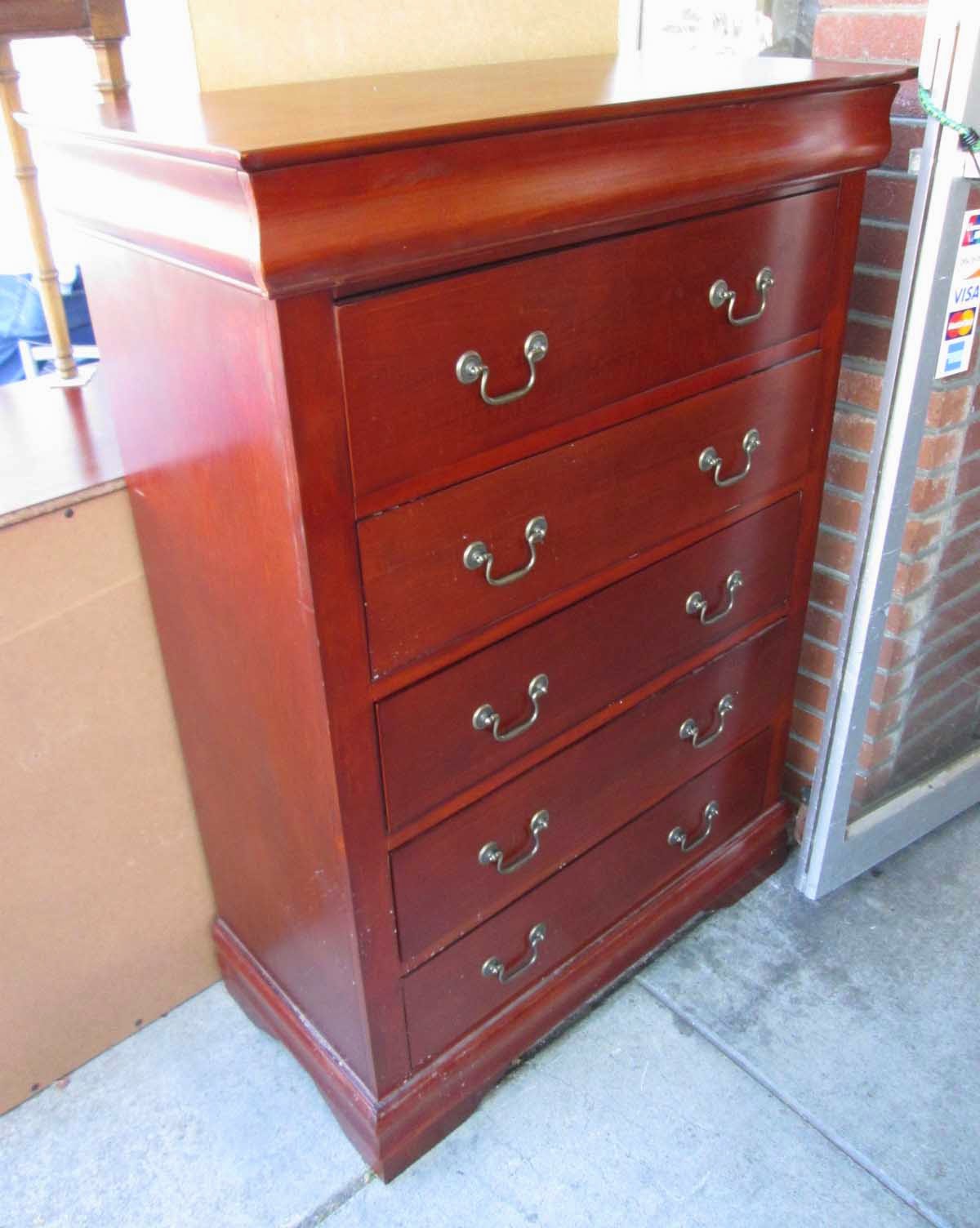 UHURU FURNITURE & COLLECTIBLES SOLD Cherry Finish Chest of Drawers 145