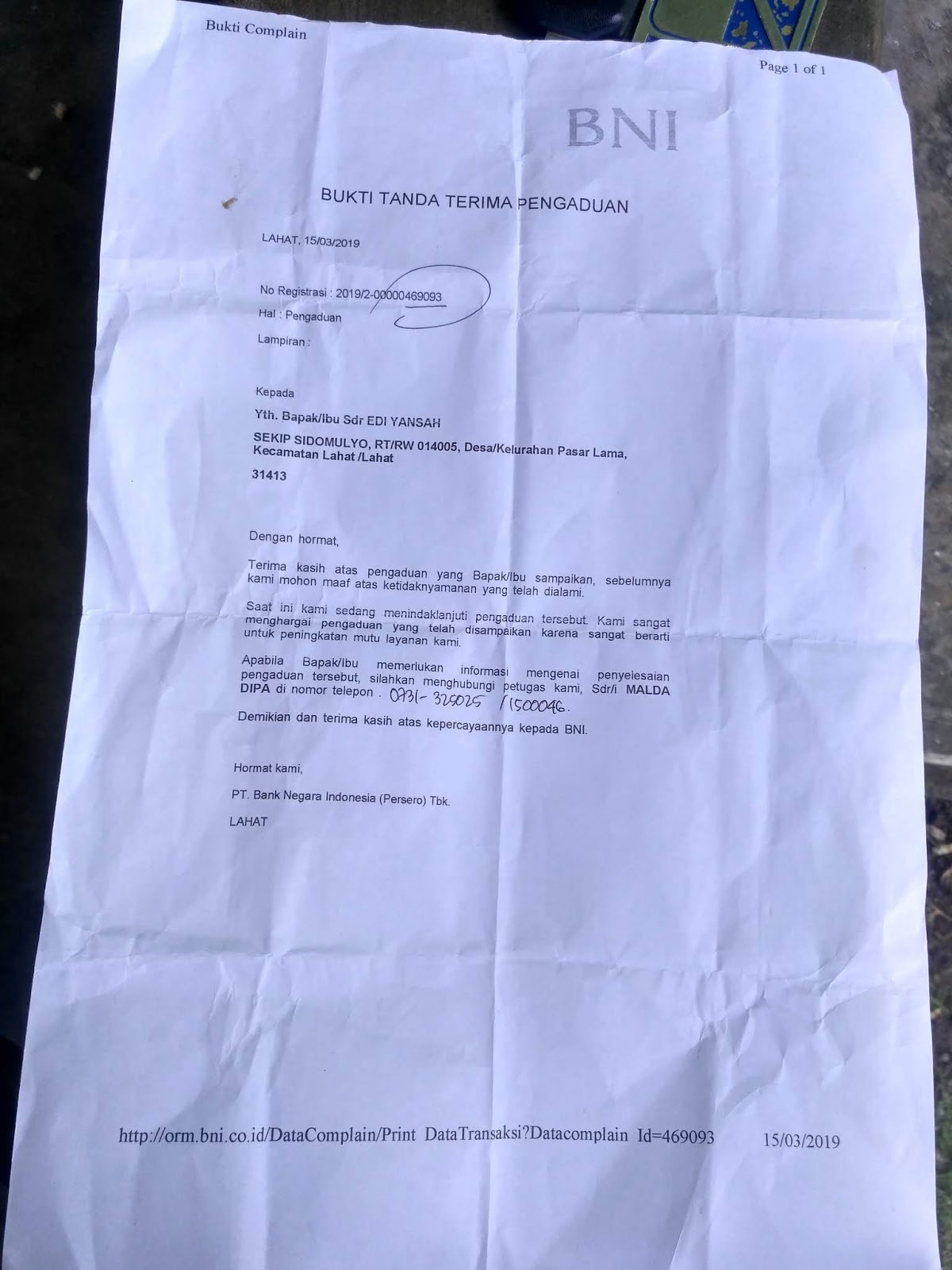 Nasabah Ed Tarik Uang Di Atm Bni Uang Rp 2 Juta Miliknya Raib Policewatch News