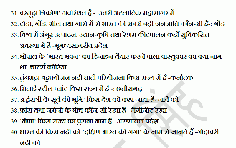 Top 50 Geography Question & Answers PDF Download