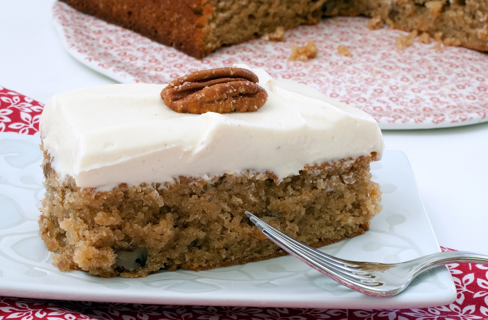 Tish Boyle Sweet Dreams Applesauce Cake with MapleCream Cheese Frosting and Candied Pecans