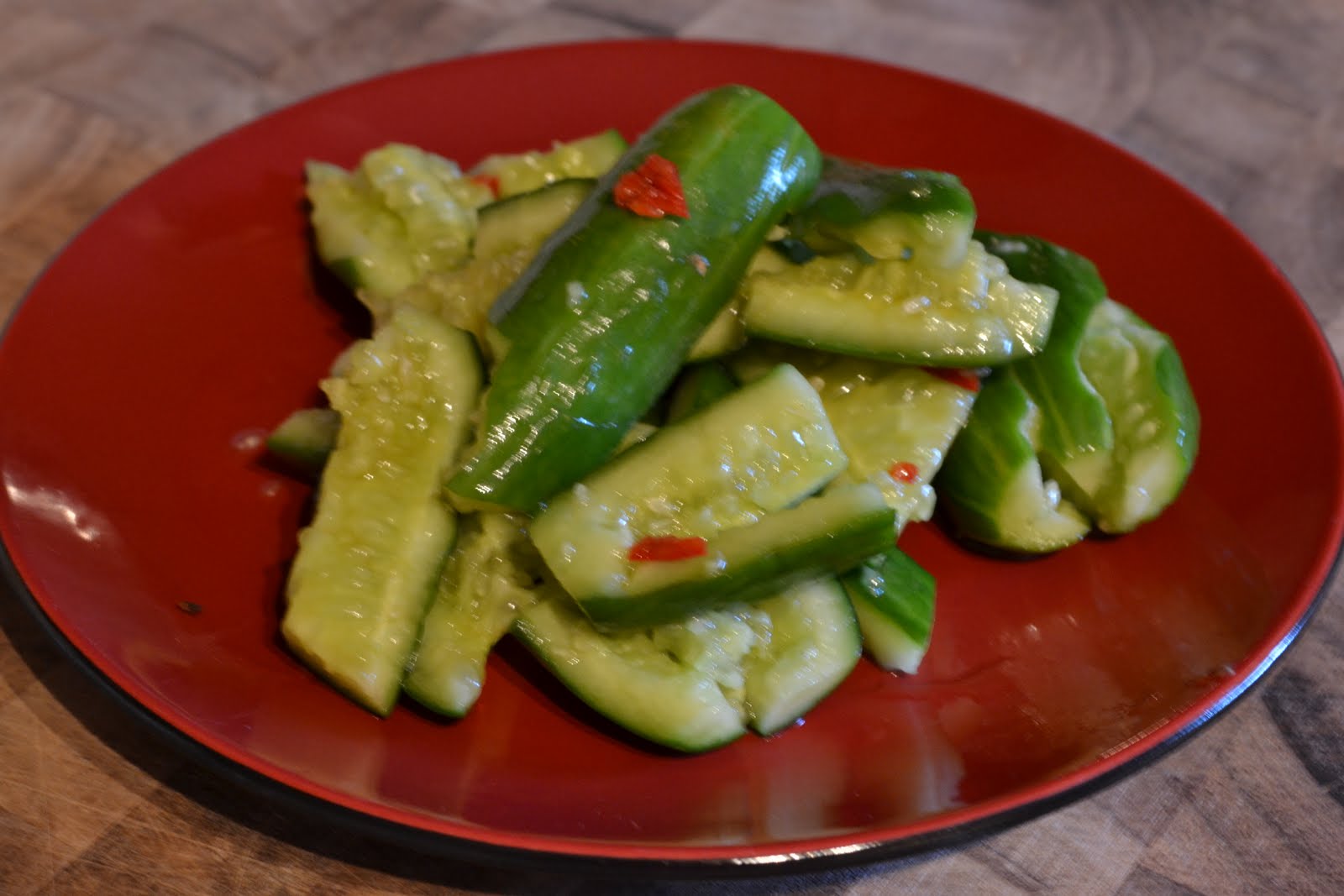 Deliciousness at Home asian smashed cucumber salad