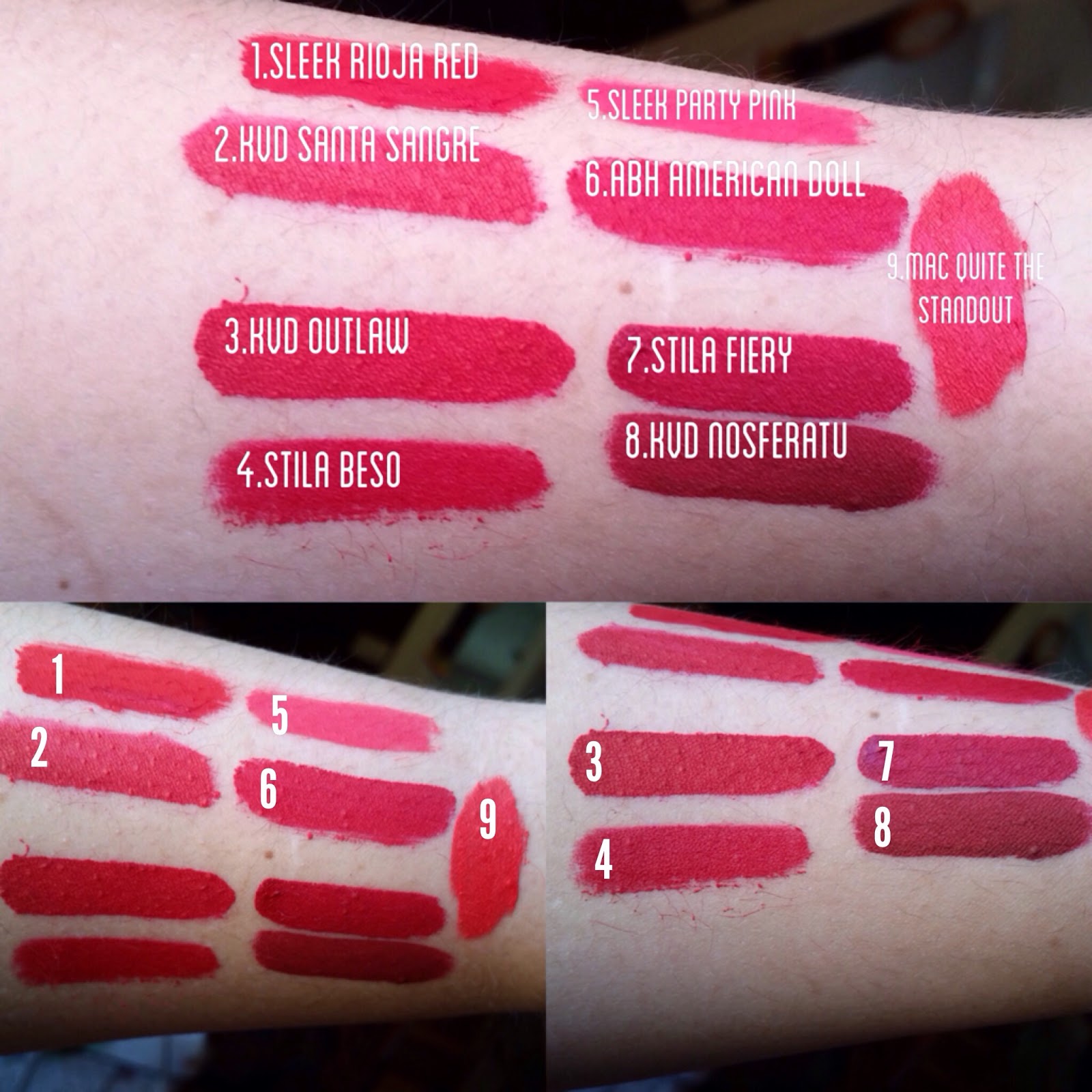 Makeup As Expression Swatches Red Liquid Lipsticks