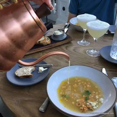 margaritas and melon soup at Acacia House restaurant in St. Helena, California