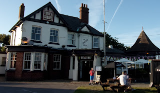 seaside pub in evening sunshine