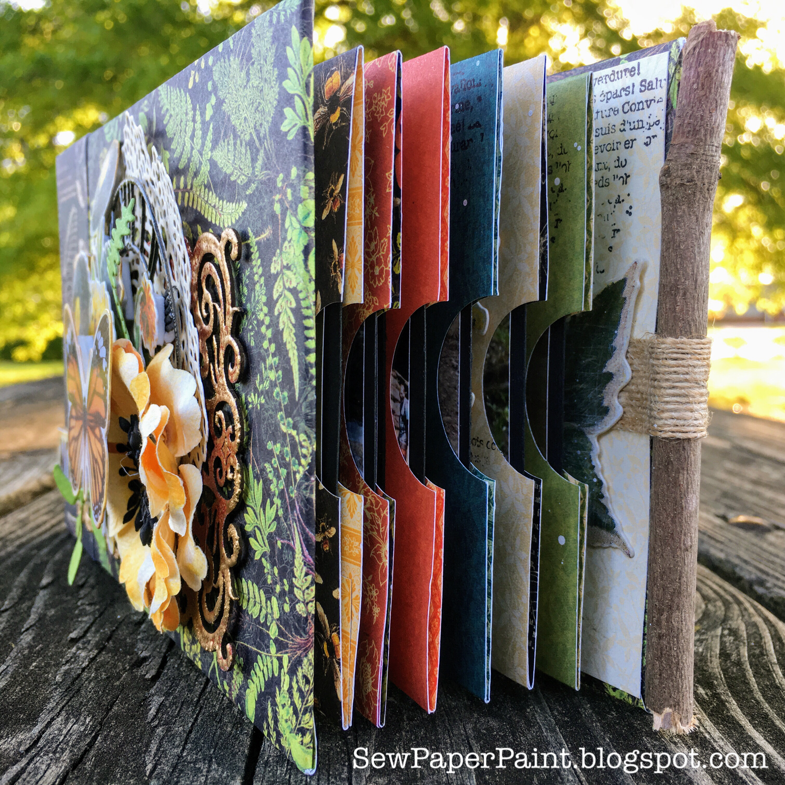 SewPaperPaint 4x6 Photo Graphic 45 Nature Sketchbook Mini Album Tutorial