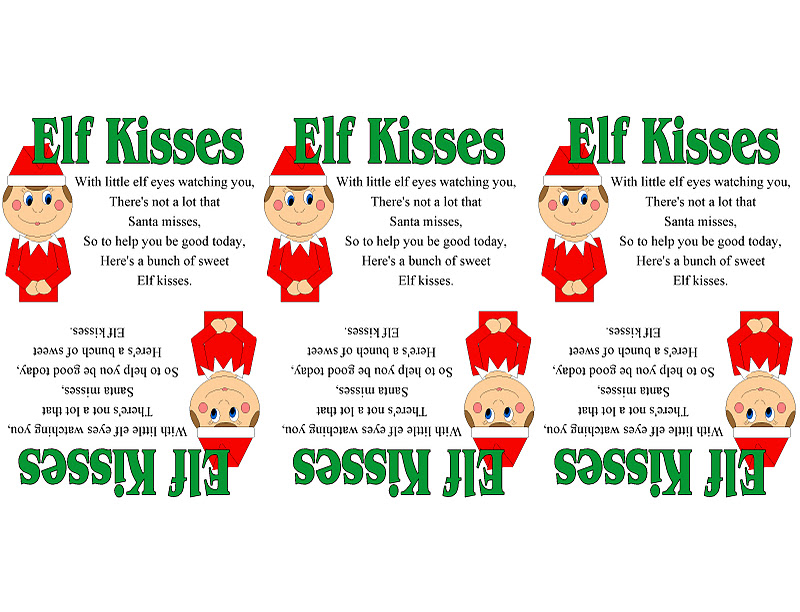 Elf Kisses Free Printable
