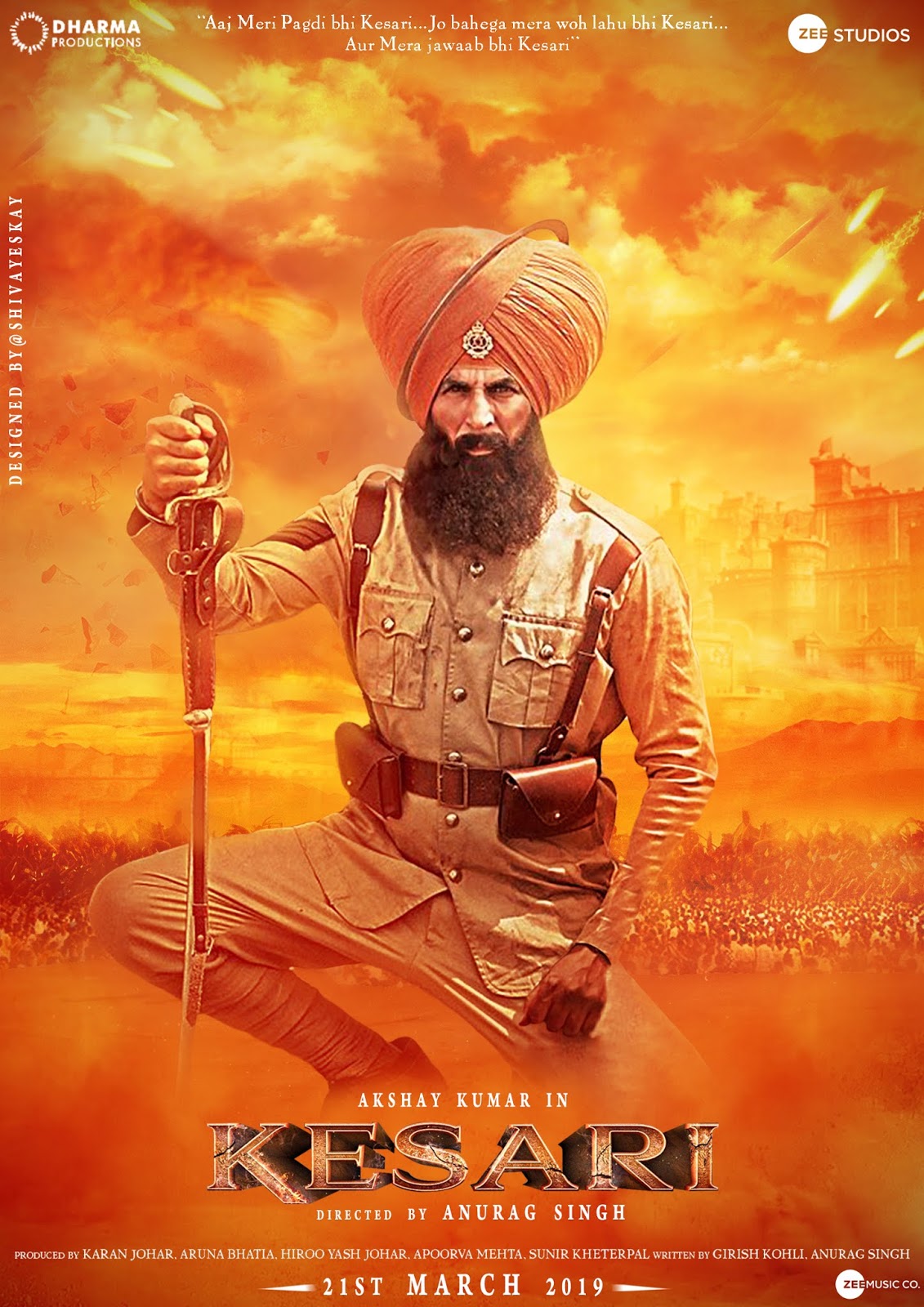 Kesari Movie Poster Design Akshaykumar