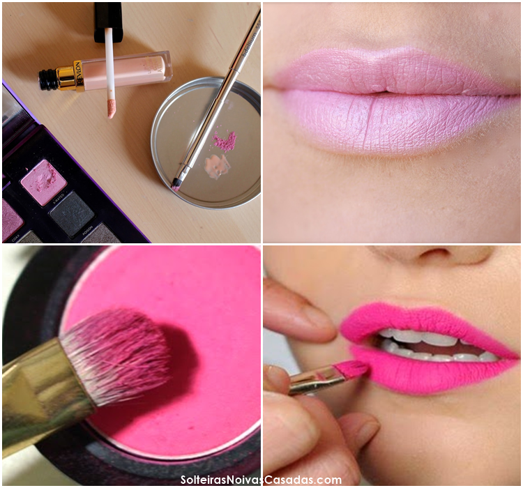 Como fazer batom usando sombra Solteiras Noivas Casadas