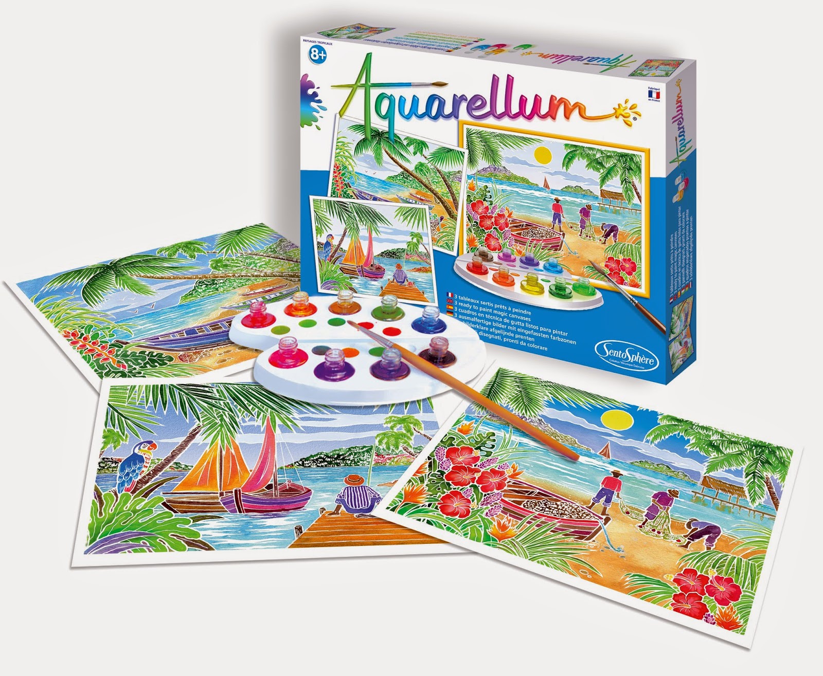 PALETTES DE PEINTURE Aquarelle Voyage Poche En Bois Enfant Massif EUR 9