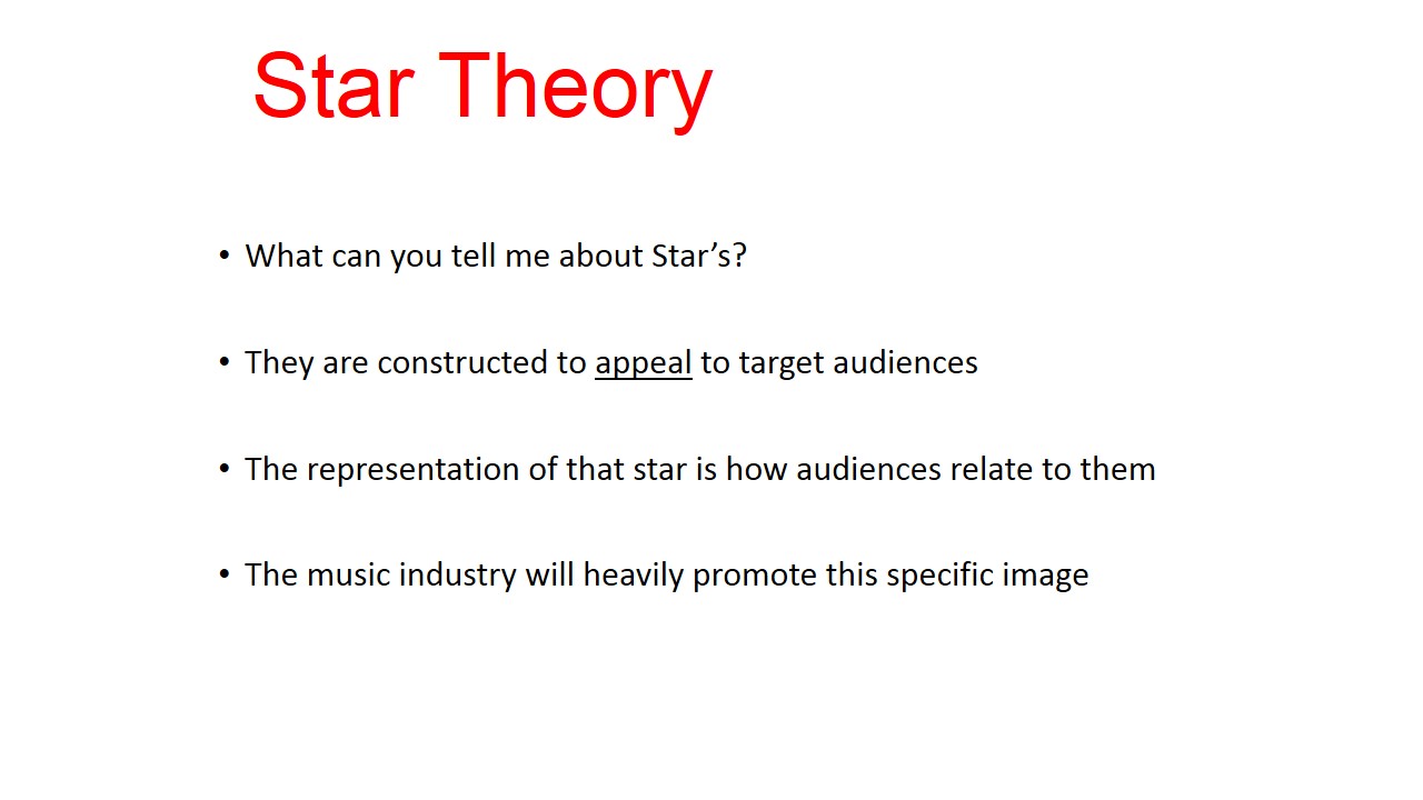 AS Media Richard Dyer's Star Theory PPT and exemplar materials