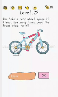Super Brain - The Bike's Rear Wheel Spins 20 Times How Many Times Does The Front Wheel Spins? - Level 28